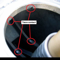 Fig. 8. Traces of impact in the bottom-end cranka