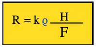 Formula: R= k p (H / F)