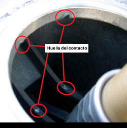Fig. 8. Huellas del impacto en el extremo inferior de la manivela