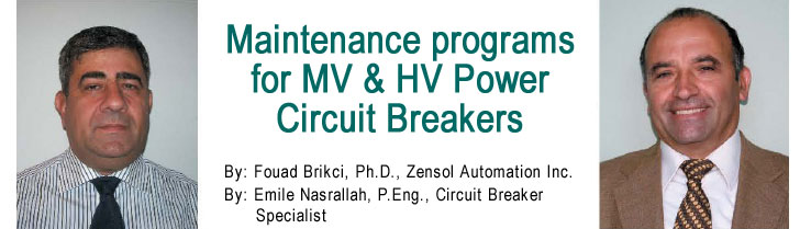 Maintenance programs for of MV & HV Power Circuit Breakers
